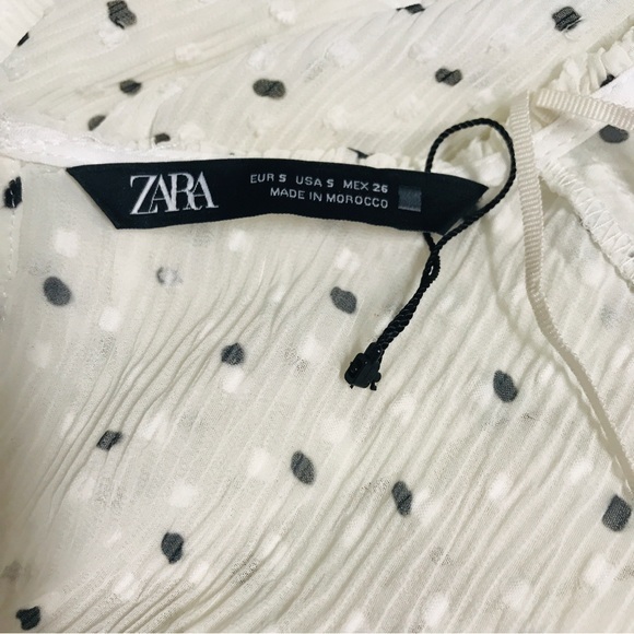 Zara polka‎ dot ruffle sheer mesh romper NWOT size S - Picture 4 of 11